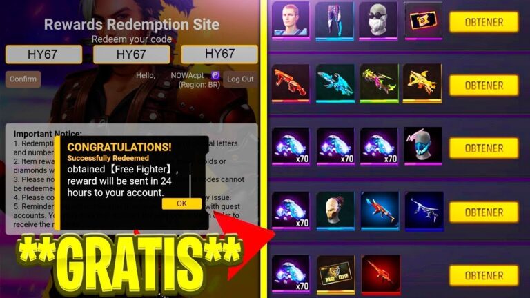 Codigos permanentes Free Fire