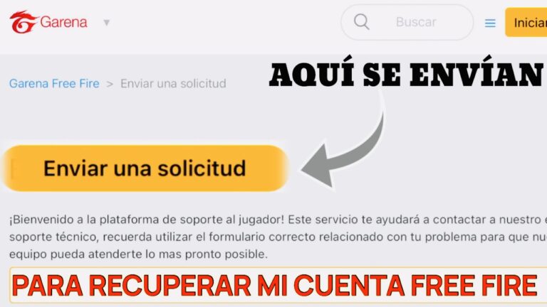 Contacto con Garena para recuperar cuenta Free Fire