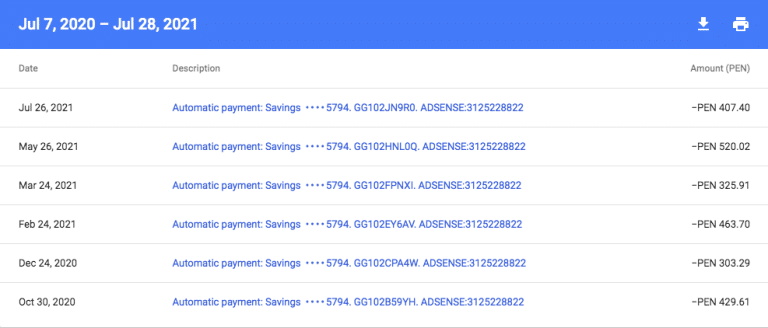 Pagos Adsense