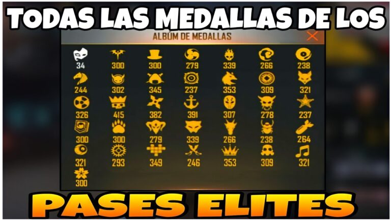 Todas las medallas de Free Fire
